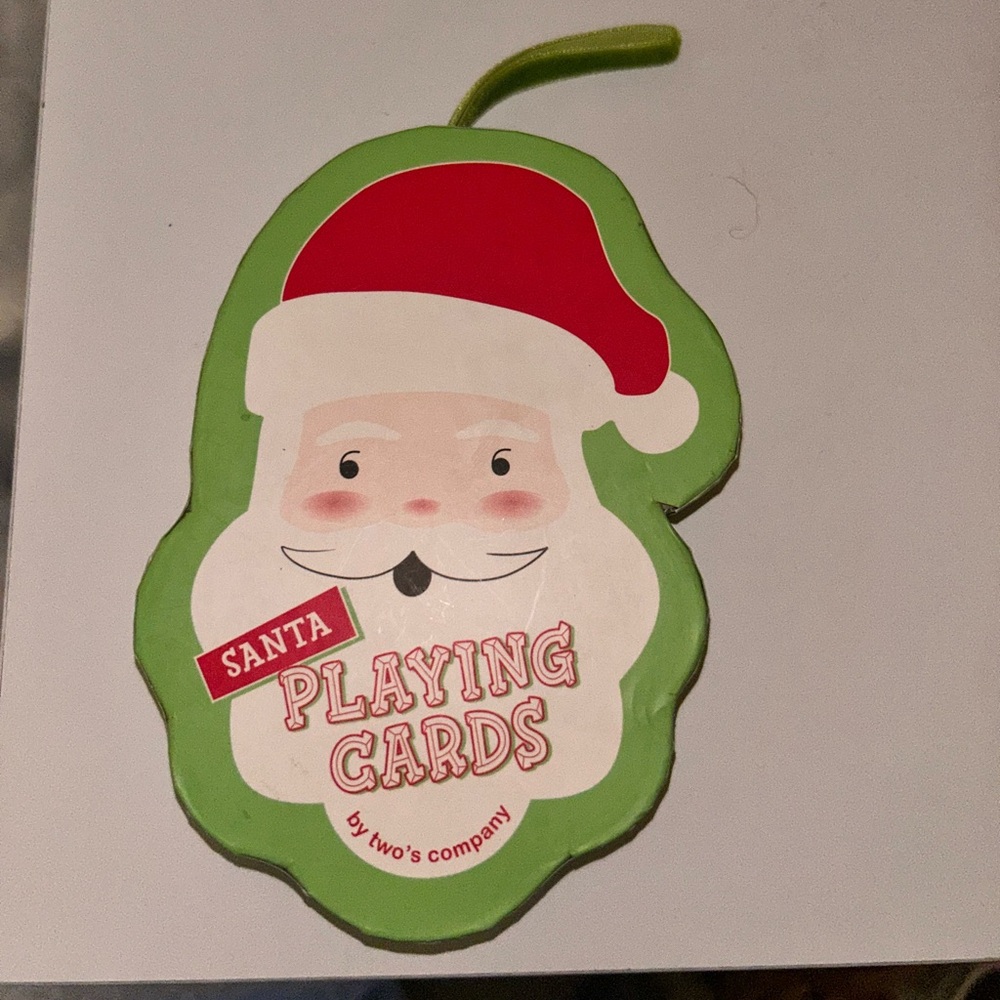 TWO'S COMPANY Novelty SANTA Shaped Playing Cards NEW IN BOX